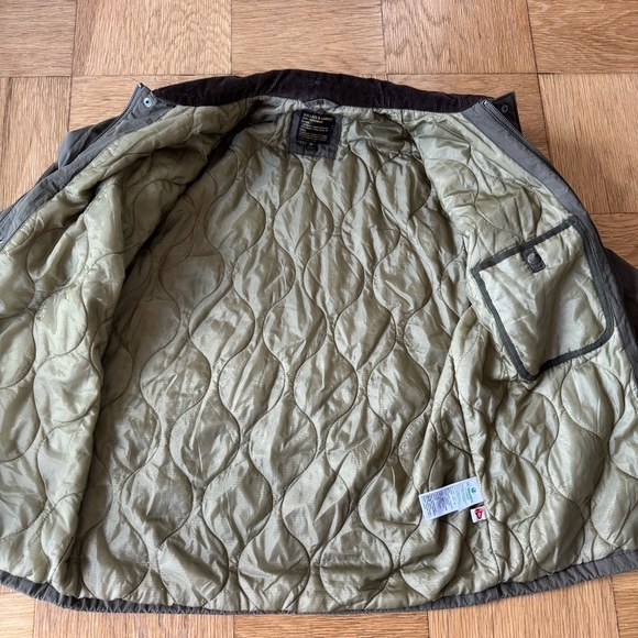 J. Crew Wallace & Barnes Green Jacket with Brown Collar - Picture 3 of 9